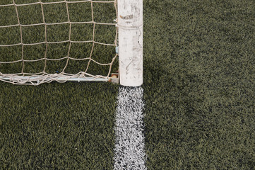 Poste de portería y línea de gol - obrazy, fototapety, plakaty