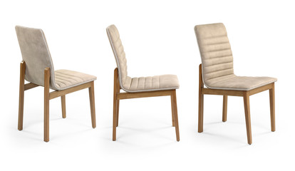 Obraz premium Single chair at different angles on a white background