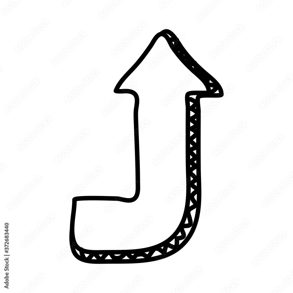 Poster curve arrow up direction line style icon
