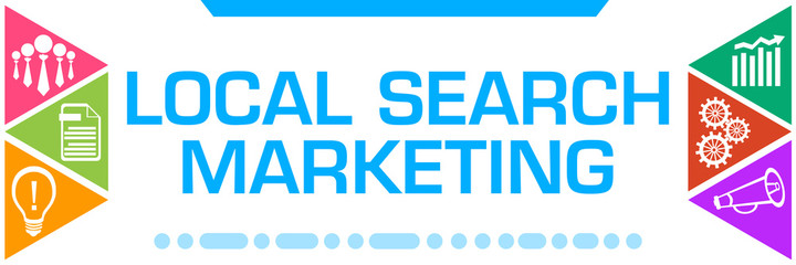 Local Search Marketing Colorful Triangles Both Sides Business Symbols 