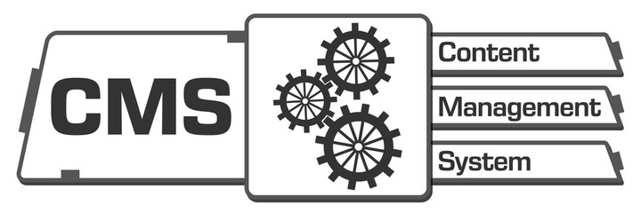 Obraz premium CMS - Content Management System Grey White Rounded Squares Horizontal 
