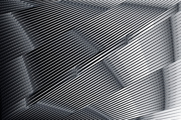 Abstract halftone lines metallic effect background, geometric dynamic pattern, vector modern design texture.