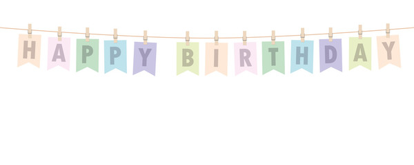 bright happy birthday party flags banner vector illustration EPS10