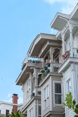 classical and modern architecture exterior walls, doors and windows old building, Background for real estate agents.