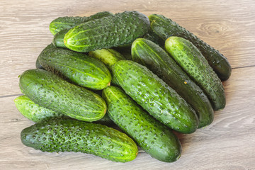 Heap of fresh cucumbers from the Farmers Market.