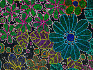 vintage floral pattern wallpaper texture background neon lights