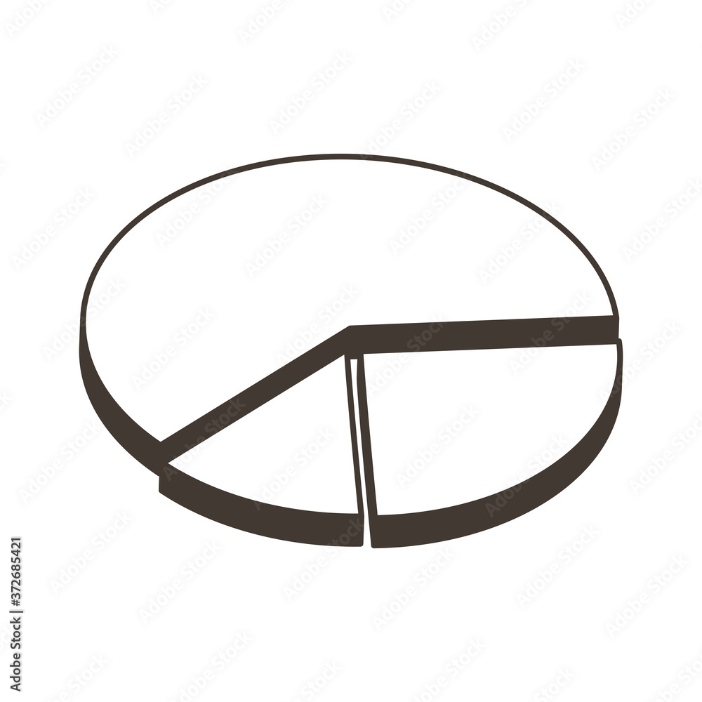 Poster pie chart line style icon vector design