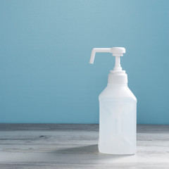 Alcohol disinfection bottle. アルコール消毒のボトル