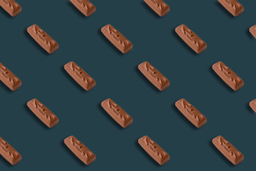 Chocolate bar seamless pattern. Chocolate background.