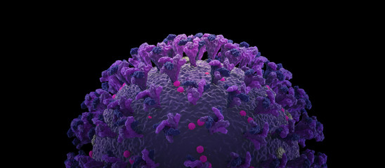 Coronavirus 3d render illustration, with surface structure