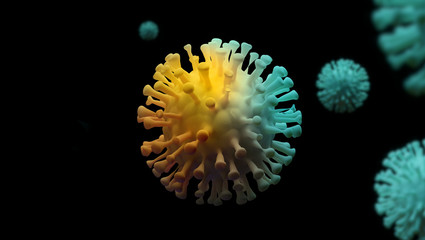 Naklejka na ściany i meble Coronavirus 3d render illustration, with surface structure