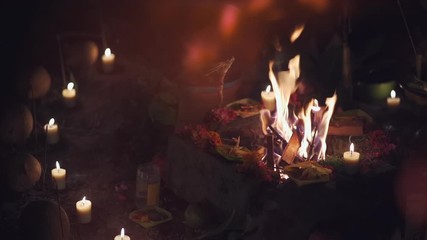 puja or yajna ceremony in India and hindu traditional holy ritual