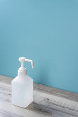Alcohol disinfection bottle. アルコール消毒のボトル
