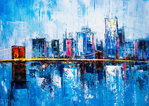 Oil Painting - Brooklyn Bridge, New York