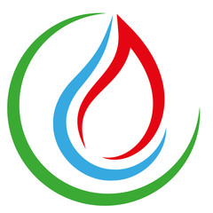 Flamme, Wassertropfen, Installateur, Klempner, Logo, Icon