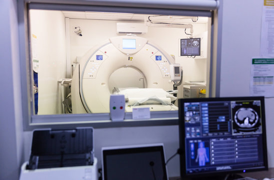 CT scan in a healthcare facility