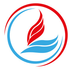 Flamme und Wasser, Installateur, Klempner, Logo, Icon
