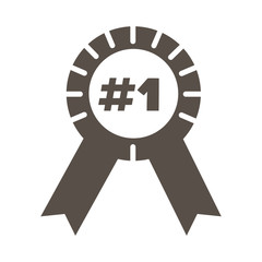 slang expresion number one word in medal silhouette style