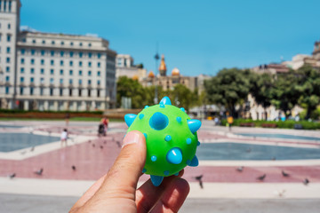 SARS-CoV-2 in Catalunya Square in Barcelona, Spain