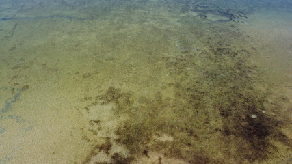 Top view of a beautiful lake with blue transparent water