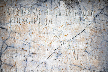Slab of Kolmord marble with Latin inscriptions