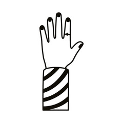 afro hand human up line style icon