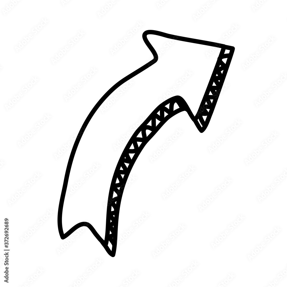 Poster arrow up and right direction line style icon