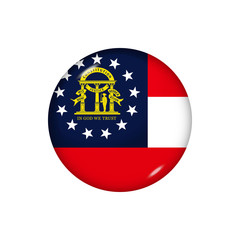 Obraz premium Round flag of Georgia. Vector illustration. Button, icon, glossy badge