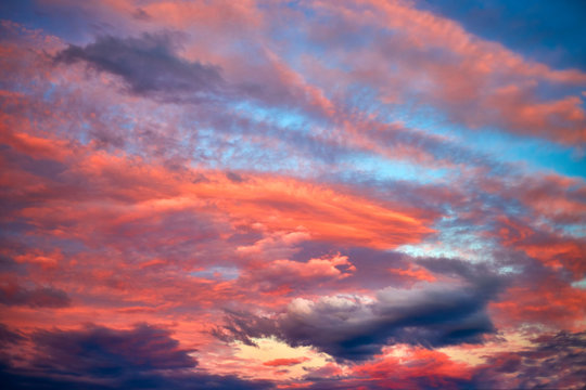 Afterglow clouds over Fagernes in summer