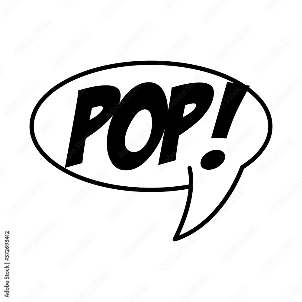 Poster speech bubble with expresion word pop art line style