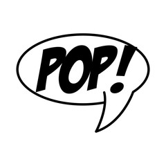 speech bubble with expresion word pop art line style