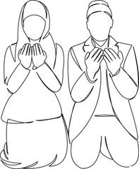 muslim couple man and woman get married