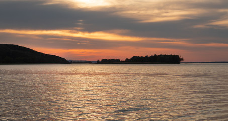 sunset over the river