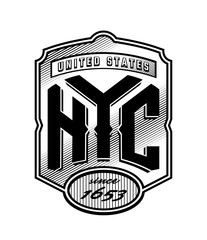 New York city emblem, vintage style. Vector illustration.