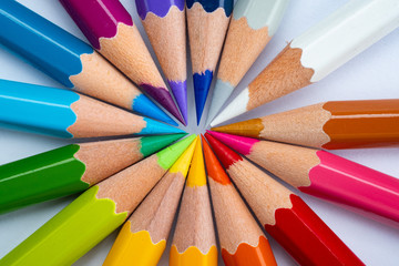 Naklejka premium closeup color pencil, back to school concept 