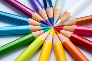 Fototapeta premium closeup color pencil, back to school concept 