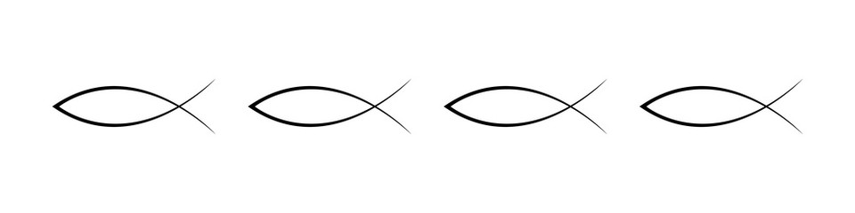 Christian fish symbol with cross.Vector