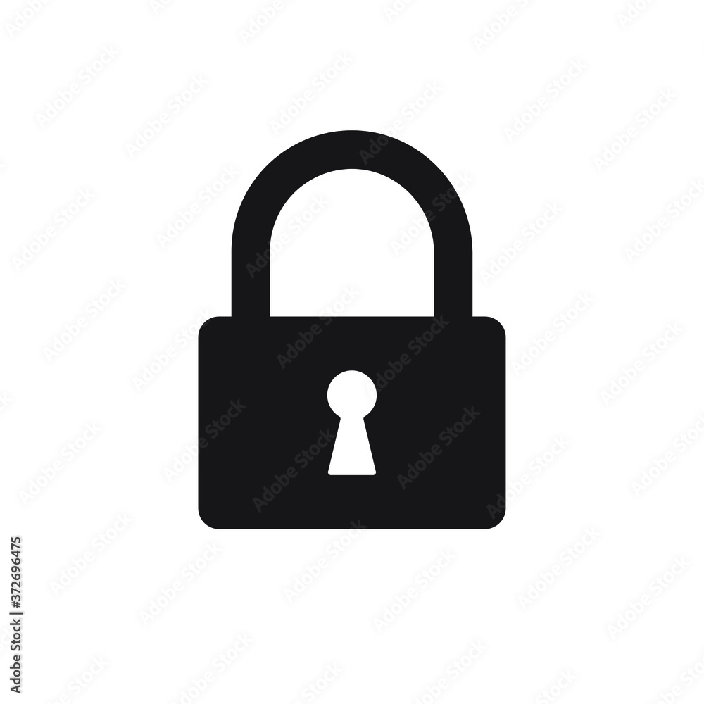 Poster lock icon symbol with keyhole. padlock sign. security access logo. vector illustration image. black 