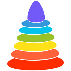 colorful children's pyramid, seven colors of the rainbow