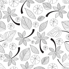 Seamless leaf and flower design