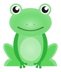 Frog cartoon cute green toad vector illustration