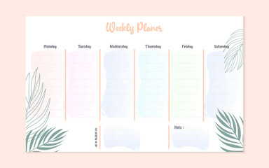 weekly planer template design.