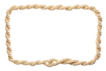 Frame made of rope on white background