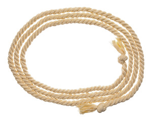 Frame made of rope on white background