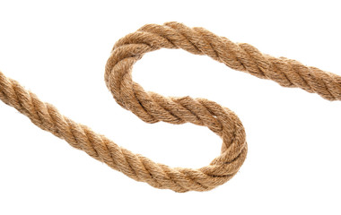 Long rope on white background