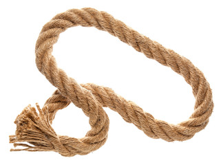 Long rope on white background