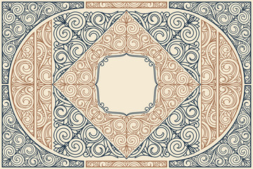 Decorative ornate retro design card