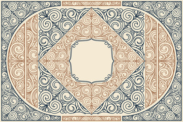 Decorative ornate retro design card