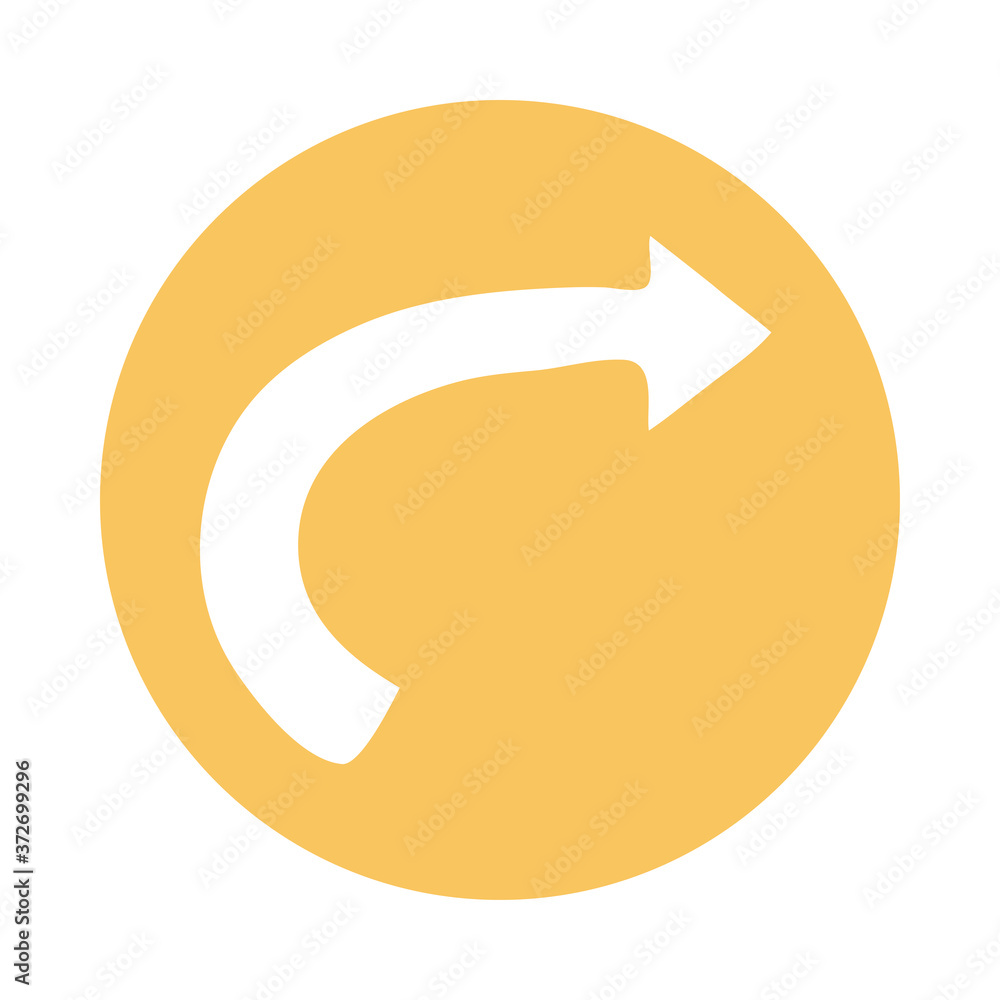 Poster arrow up and right direction block style