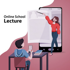 Online School Lecture concept vector